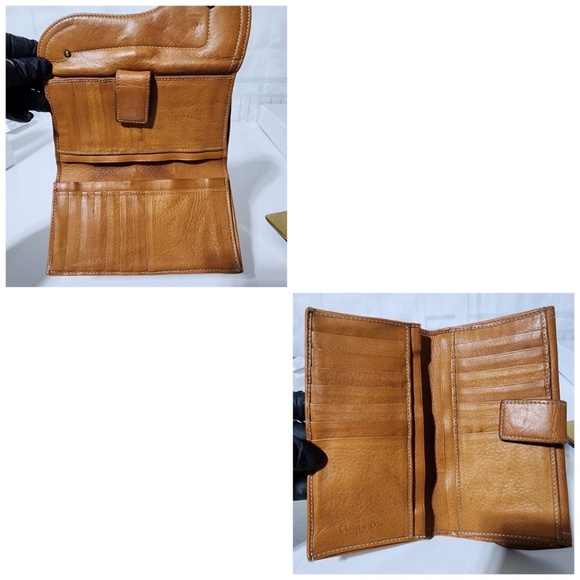 Authentic CHRISTIAN DIOR Vintage  Calfskin Saddle Wallet Brown - Picture 14 of 15